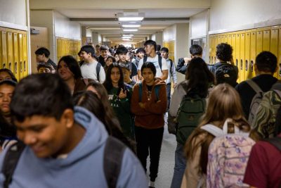 high school students during class break crowd the halls